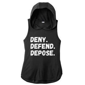 Deny Defend Depose Ladies PosiCharge Tri-Blend Wicking Draft Hoodie Tank