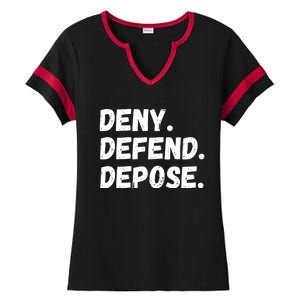 Deny Defend Depose Ladies Halftime Notch Neck Tee