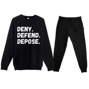 Deny Defend Depose Premium Crewneck Sweatsuit Set