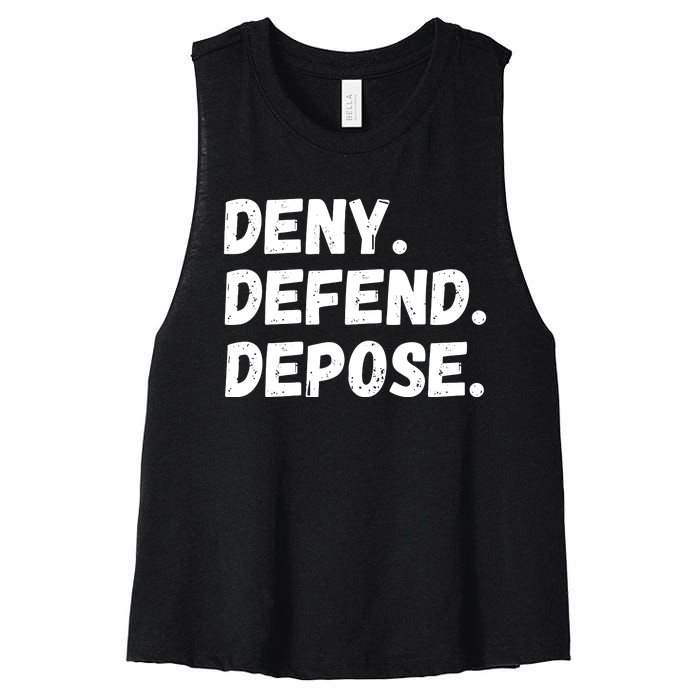 Deny Defend Depose Women's Racerback Cropped Tank