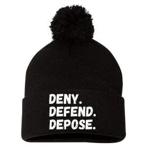 Deny Defend Depose Pom Pom 12in Knit Beanie