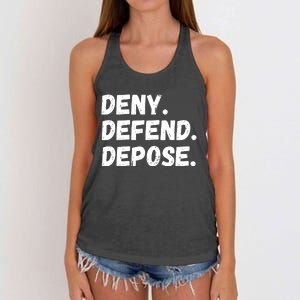 Deny Defend Depose Women's Knotted Racerback Tank