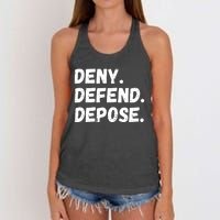 Deny Defend Depose Women's Knotted Racerback Tank