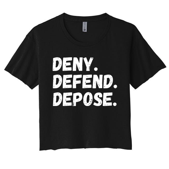 Deny Defend Depose Women's Crop Top Tee