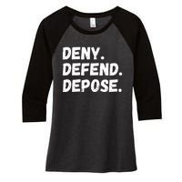 Deny Defend Depose Women's Tri-Blend 3/4-Sleeve Raglan Shirt