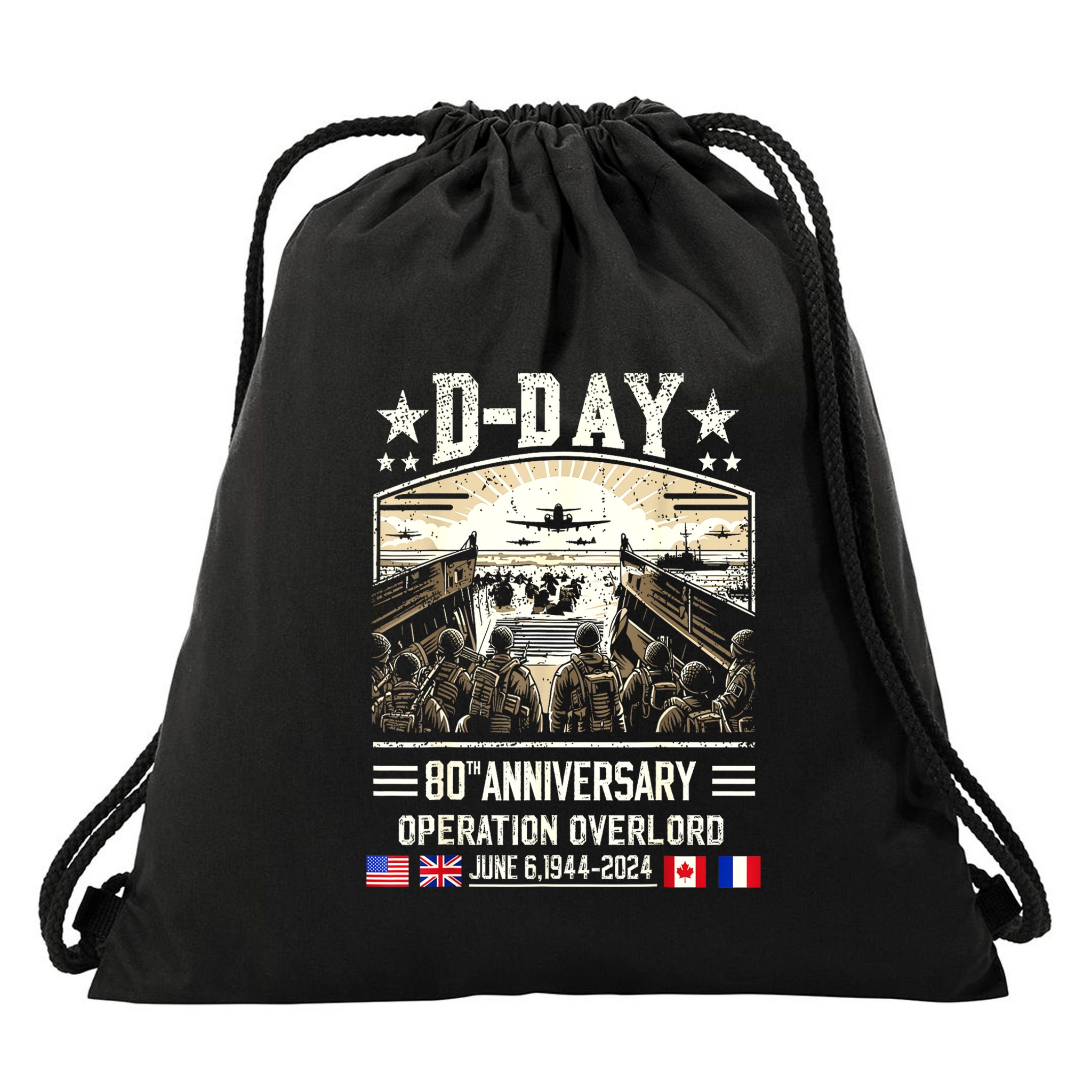 Dday Dwight D. Eisenhower Quote Dday 80th Anniversary Gift Drawstring Bag