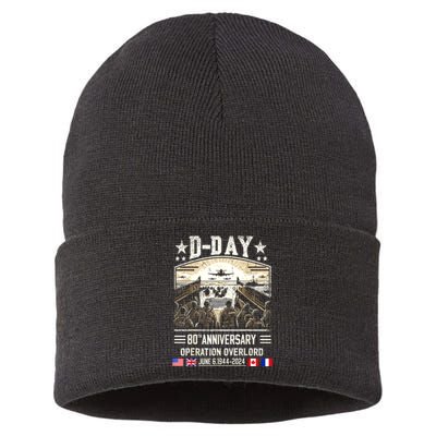 Dday Dwight D. Eisenhower Quote Dday 80th Anniversary Gift Sustainable Knit Beanie