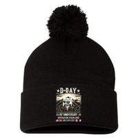 Dday Dwight D. Eisenhower Quote Dday 80th Anniversary Gift Pom Pom 12in Knit Beanie