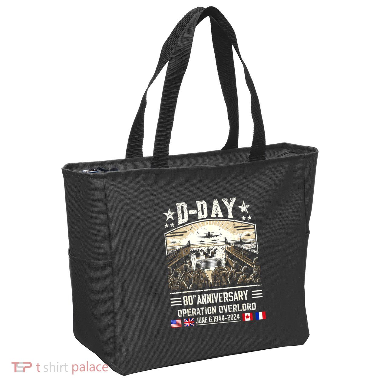 Dday Dwight D. Eisenhower Quote Dday 80th Anniversary Gift Zip Tote Bag