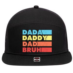 Dada Daddy Dad Bruh 7 Panel Mesh Trucker Snapback Hat