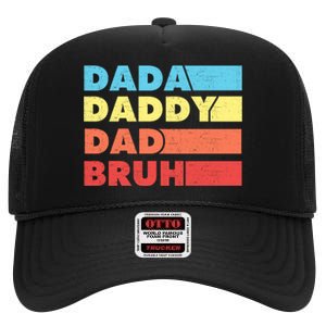 Dada Daddy Dad Bruh High Crown Mesh Back Trucker Hat