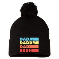 Dada Daddy Dad Bruh Pom Pom 12in Knit Beanie