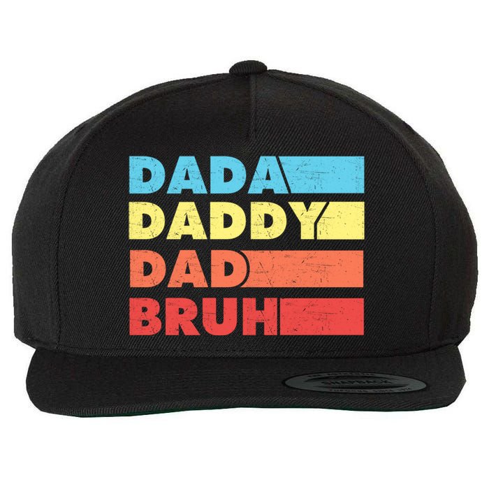 Dada Daddy Dad Bruh Wool Snapback Cap