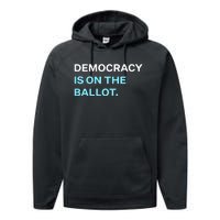 Democracy Docket Democracy Is On The Ballot Performance Fleece Hoodie