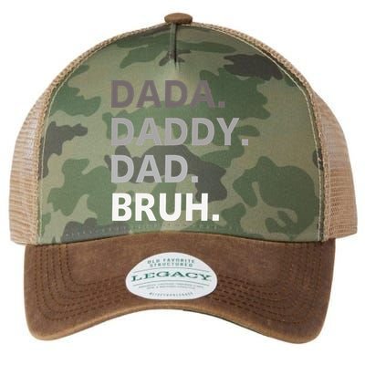 Dada Daddy Dad Bruh Fathers Day Funny Father Legacy Tie Dye Trucker Hat