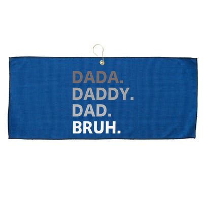Dada Daddy Dad Bruh Fathers Day Funny Father Large Microfiber Waffle Golf Towel