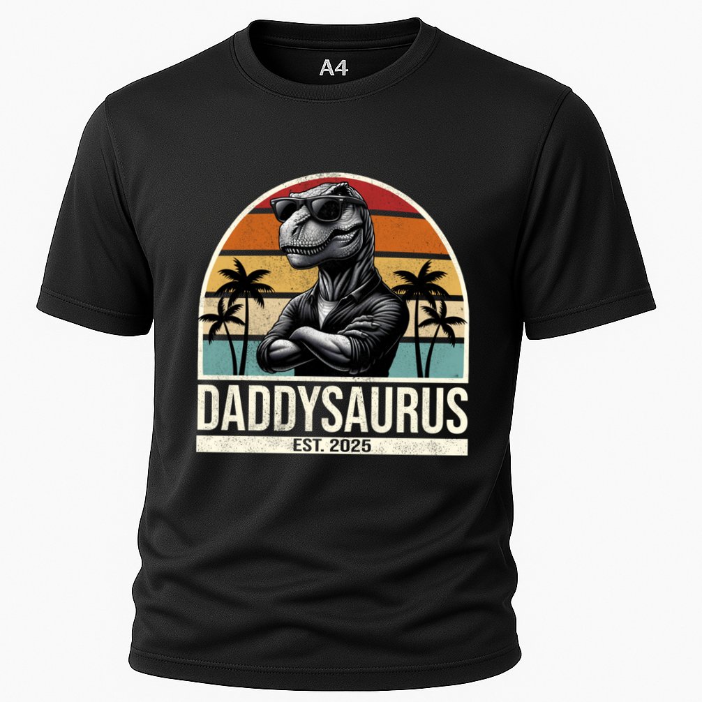 Dino Dad Daddysaurus New Dad 2025 Adult Dinosaur Dad Gift Cooling Performance Crew T-Shirt