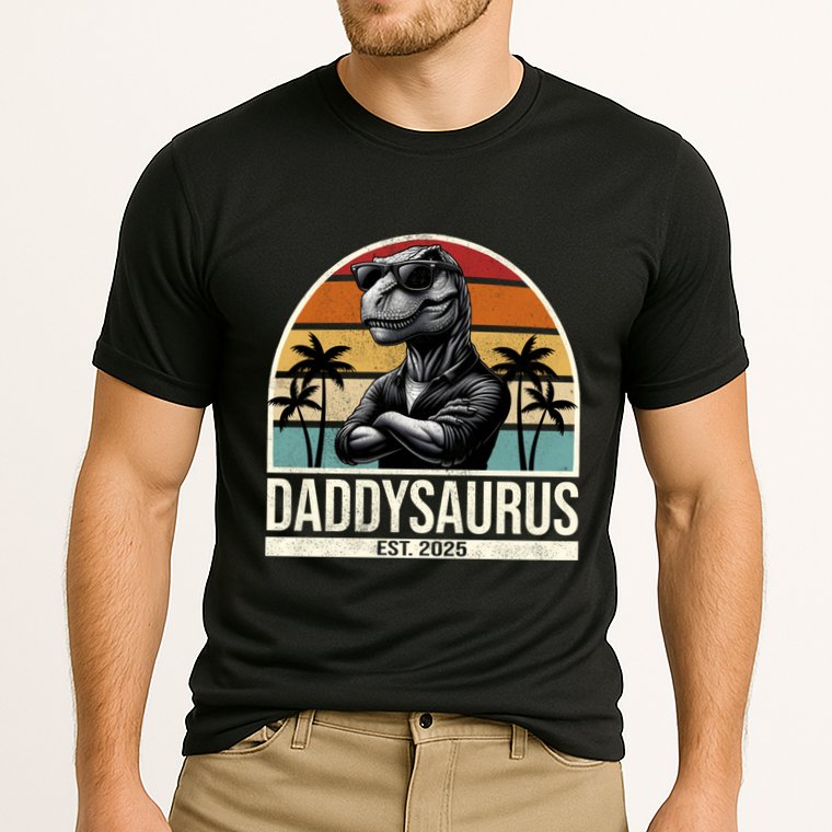 Dino Dad Daddysaurus New Dad 2025 Adult Dinosaur Dad Gift Cooling Performance Crew T-Shirt