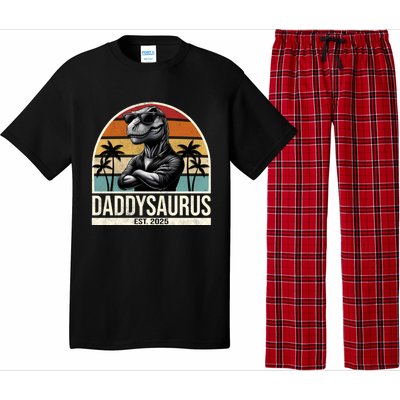 Dino Dad Daddysaurus New Dad 2025 Adult Dinosaur Dad Gift Pajama Set