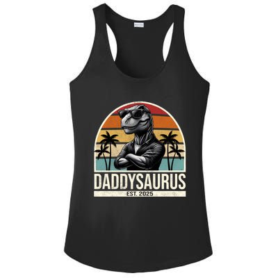 Dino Dad Daddysaurus New Dad 2025 Adult Dinosaur Dad Gift Ladies PosiCharge Competitor Racerback Tank