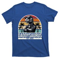 Dino Dad Daddysaurus New Dad 2025 Adult Dinosaur Dad Gift T-Shirt