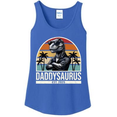 Dino Dad Daddysaurus New Dad 2025 Adult Dinosaur Dad Gift Ladies Essential Tank