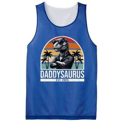 Dino Dad Daddysaurus New Dad 2025 Adult Dinosaur Dad Gift Mesh Reversible Basketball Jersey Tank