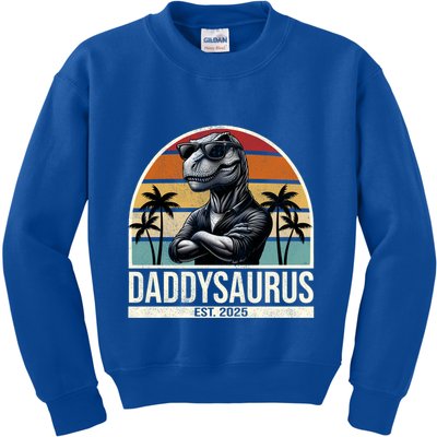 Dino Dad Daddysaurus New Dad 2025 Adult Dinosaur Dad Gift Kids Sweatshirt