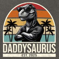 Dino Dad Daddysaurus New Dad 2025 Adult Dinosaur Dad Gift Cotton Canvas Backpack