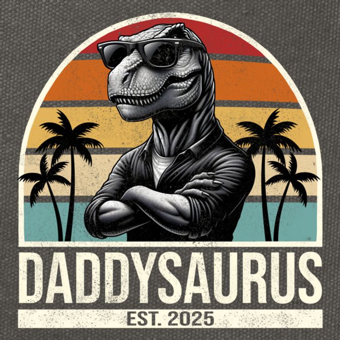 Dino Dad Daddysaurus New Dad 2025 Adult Dinosaur Dad Gift Cotton Canvas Backpack