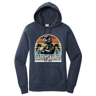 Dino Dad Daddysaurus New Dad 2025 Adult Dinosaur Dad Gift Women's Pullover Hoodie