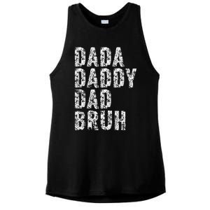 Dada Daddy Dad Bruh Funny Papa Gift Father Day Ladies PosiCharge Tri-Blend Wicking Tank