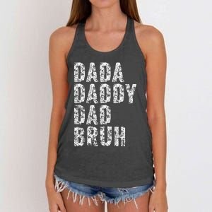 Dada Daddy Dad Bruh Funny Papa Gift Father Day Women's Knotted Racerback Tank