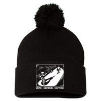 Deny Defend Depose Pom Pom 12in Knit Beanie