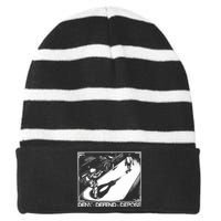 Deny Defend Depose Striped Beanie with Solid Band