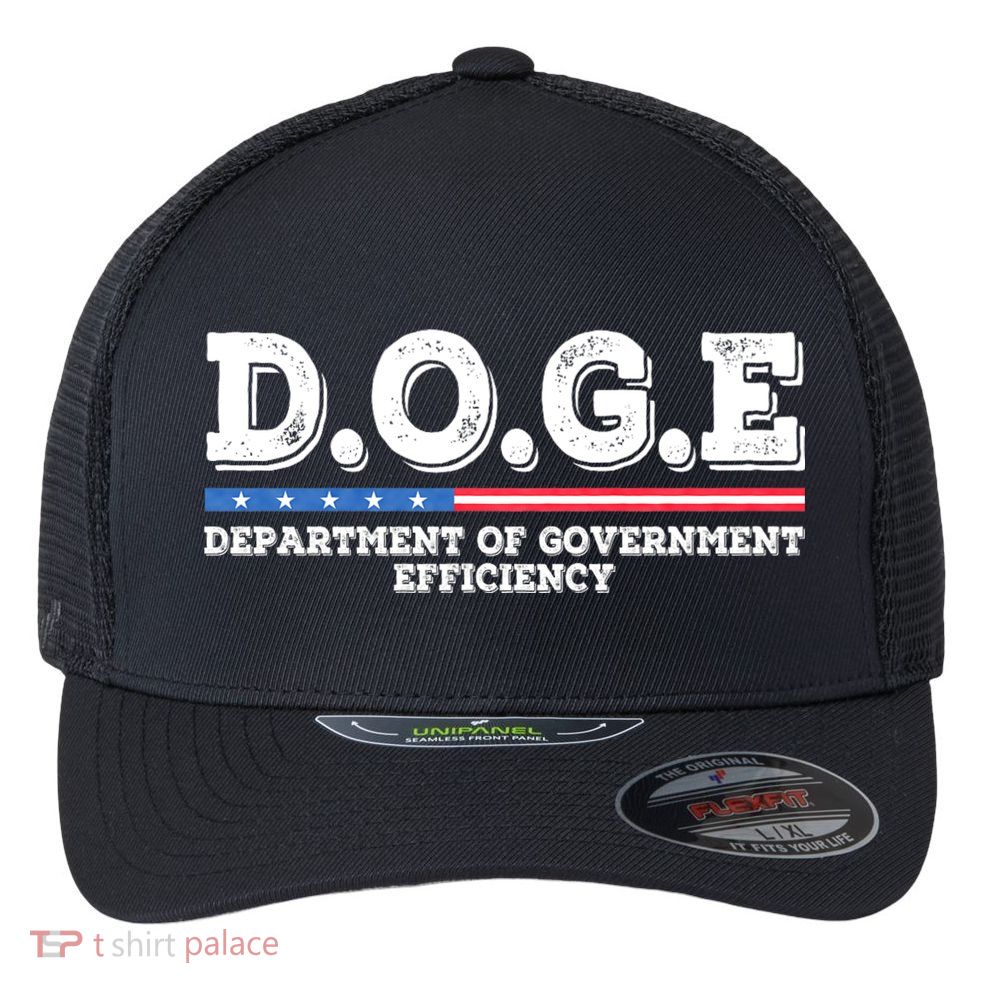 Doge D.O.G.E. Department Of Government Efficiency Flexfit Unipanel Trucker Cap