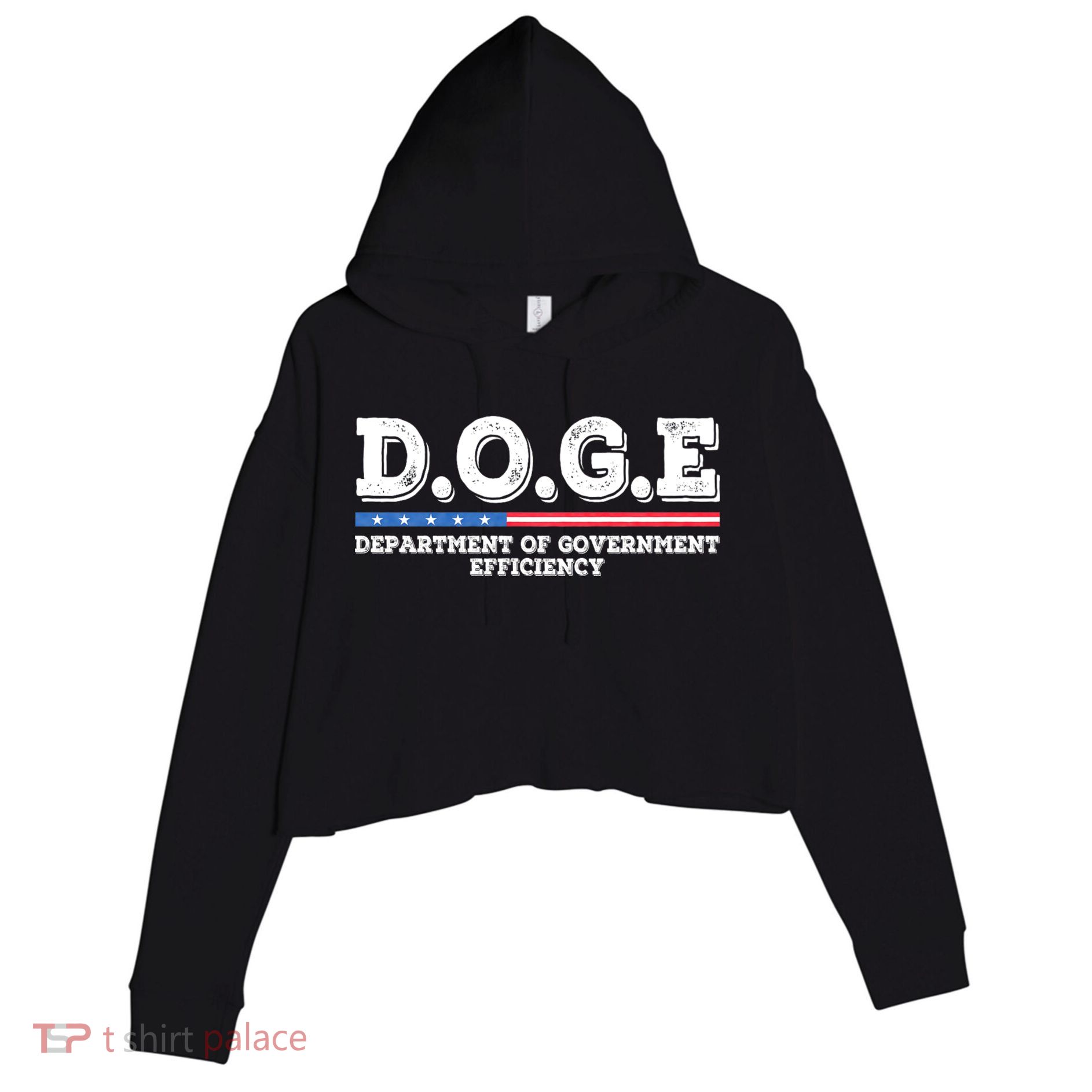 Doge D.O.G.E. Department Of Government Efficiency Crop Fleece Hoodie