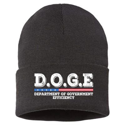 Doge D.O.G.E. Department Of Government Efficiency Sustainable Knit Beanie