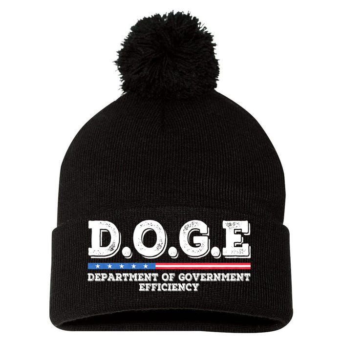 Doge D.O.G.E. Department Of Government Efficiency Pom Pom 12in Knit Beanie