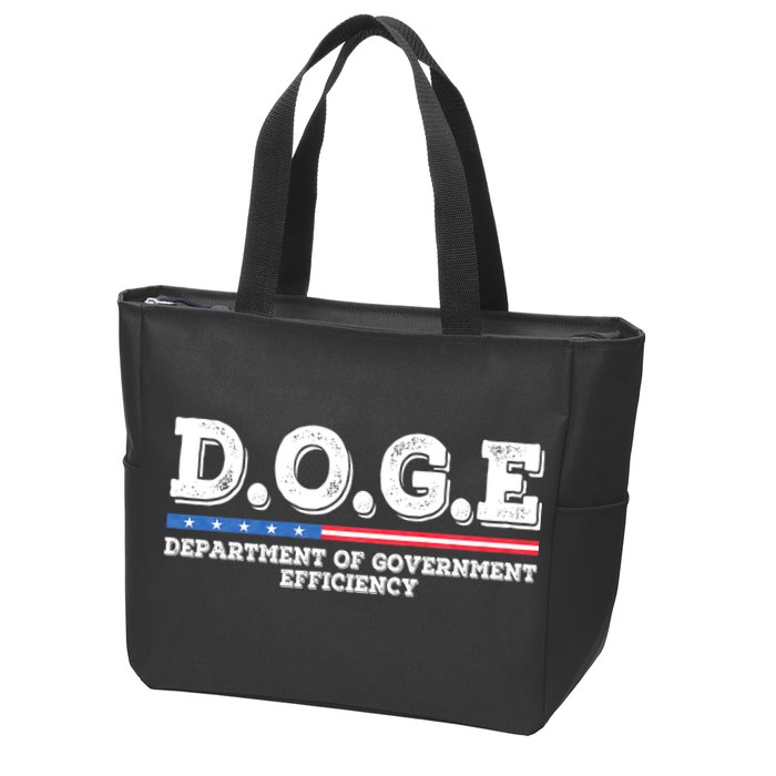 Doge D.O.G.E. Department Of Government Efficiency Zip Tote Bag