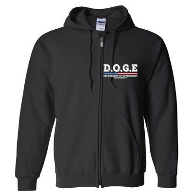 Doge D.O.G.E. Department Of Government Efficiency Full Zip Hoodie