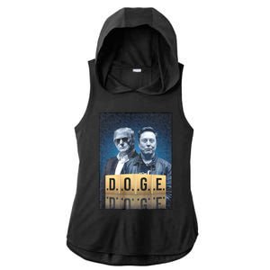 D.O.G.E Doge Department Of Government Efficiency Ladies PosiCharge Tri-Blend Wicking Draft Hoodie Tank