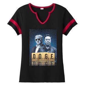 D.O.G.E Doge Department Of Government Efficiency Ladies Halftime Notch Neck Tee