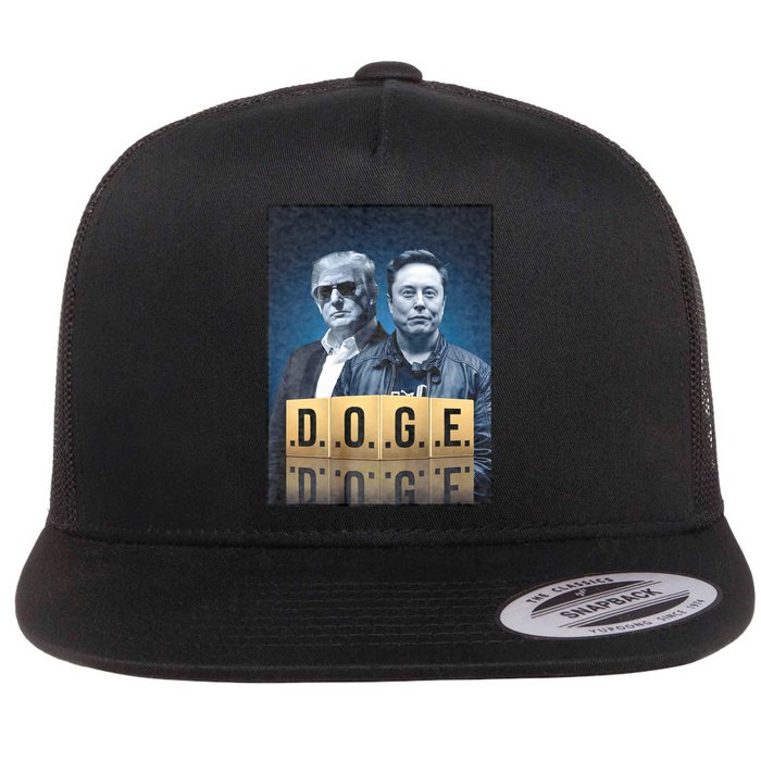 D.O.G.E Doge Department Of Government Efficiency Flat Bill Trucker Hat