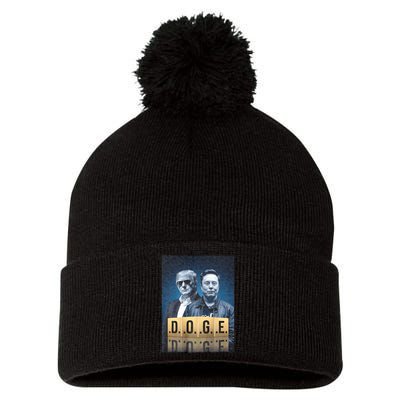 D.O.G.E Doge Department Of Government Efficiency Pom Pom 12in Knit Beanie