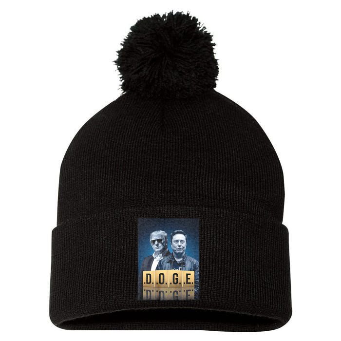 D.O.G.E Doge Department Of Government Efficiency Pom Pom 12in Knit Beanie