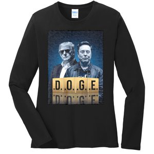 D.O.G.E Doge Department Of Government Efficiency Ladies Long Sleeve Shirt