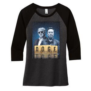 D.O.G.E Doge Department Of Government Efficiency Women's Tri-Blend 3/4-Sleeve Raglan Shirt