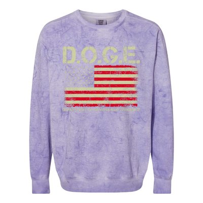 D.O.G.E Doge Department Of Government Efficiency On Back Colorblast Crewneck Sweatshirt