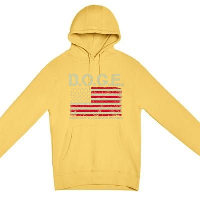 D.O.G.E Doge Department Of Government Efficiency On Back Premium Pullover Hoodie